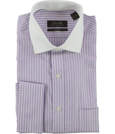 Tasso Elba Mens Twill Stripe Button Up Dress Shirt - 17