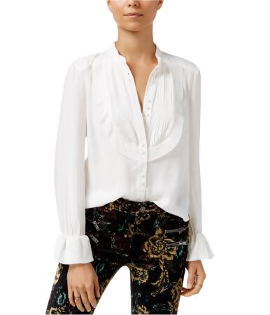 Free People Womens All Shook Up Pleated Button Down Blouse - S