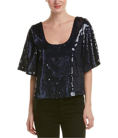 Free People Womens Night Fever Sequined Knit Blouse - M