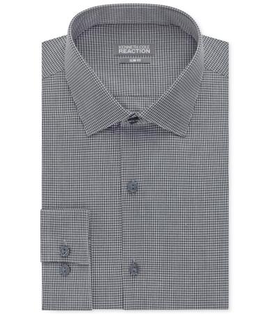 Kenneth Cole Mens Mini-Checks Button Up Dress Shirt - 17