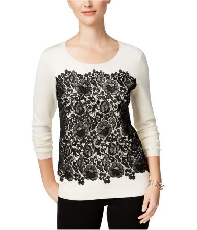 Charter Club Womens Lace Front Pullover Sweater - PL