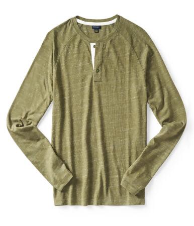 Aeropostale Mens Ls Contrast Henley Shirt - XS