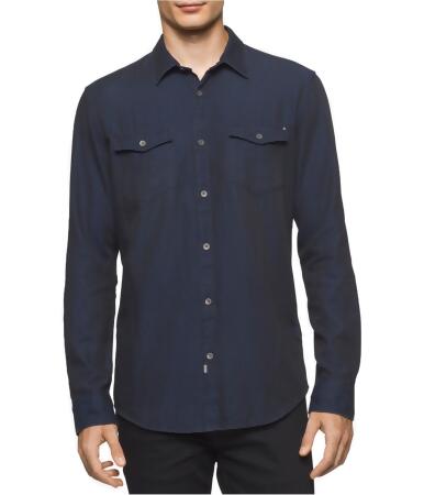 Calvin Klein Mens Distressed Button Up Shirt - S