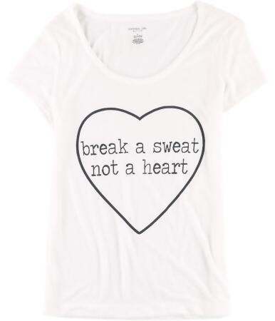 Material Girl Womens Break A Sweat Graphic T-Shirt - L