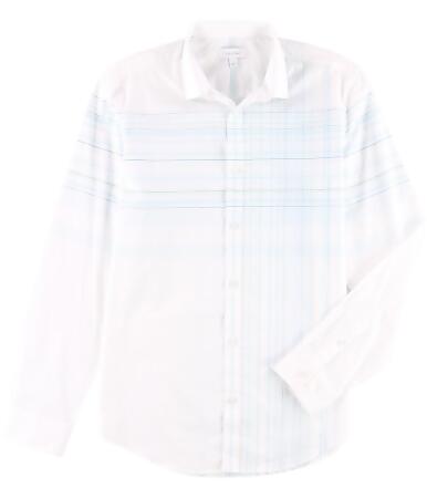 Calvin Klein Mens Up Down Stripes Button Up Shirt - S