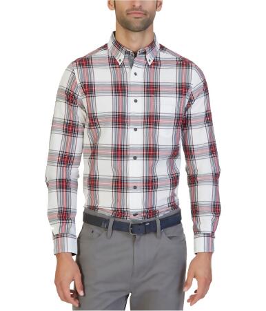 Nautica Mens Classic-Fit Plaid Button Up Shirt - S