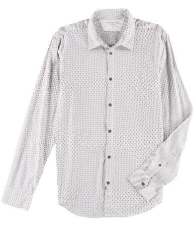 Calvin Klein Mens Checked Stripes Button Up Shirt - M