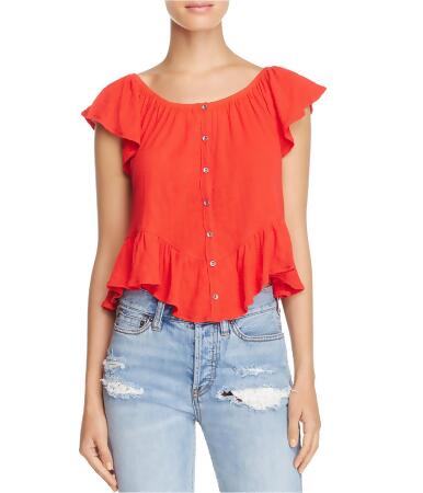 Free People Womens Mint Julep Knit Blouse - L