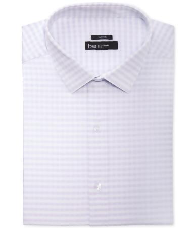 Bar Iii Mens Twill Gingham Button Up Dress Shirt - 16 1/2