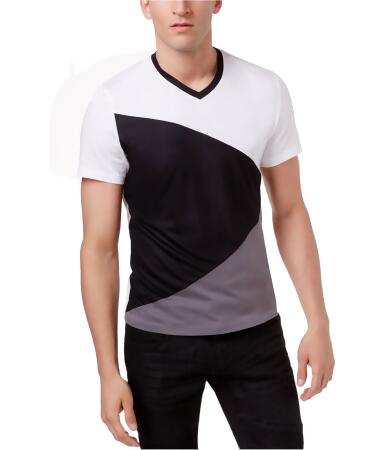 I-n-c Mens Diagonal Colorblocked Basic T-Shirt - 2XL