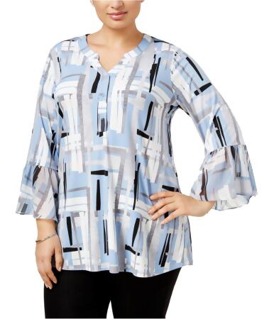 Alfani Womens Geometric Pullover Blouse - 3X