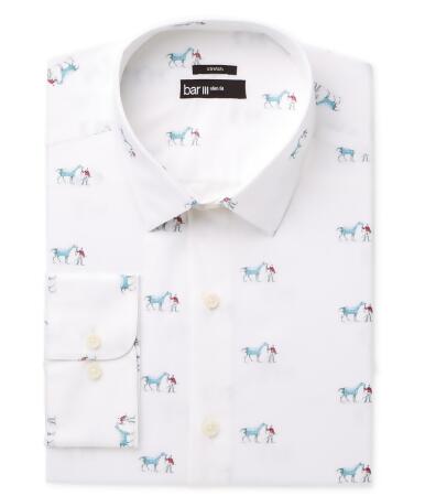 Bar Iii Mens Horse Button Up Dress Shirt - 15-15 1/2