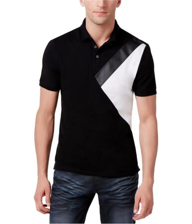 I-n-c Mens Faux-Leather Rugby Polo Shirt - XL