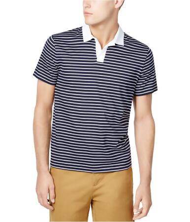 Tommy Hilfiger Mens Custom-Fit Stripe Rugby Polo Shirt - L