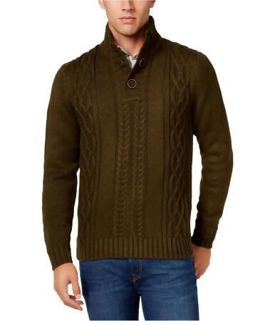Weatherproof Mens Cable Knit Mock Pullover Sweater - L