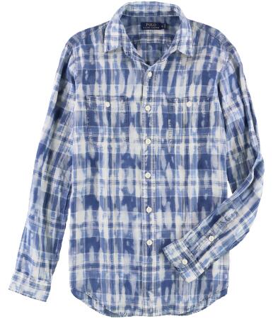 Ralph Lauren Mens Distorted Plaid Button Up Shirt - S