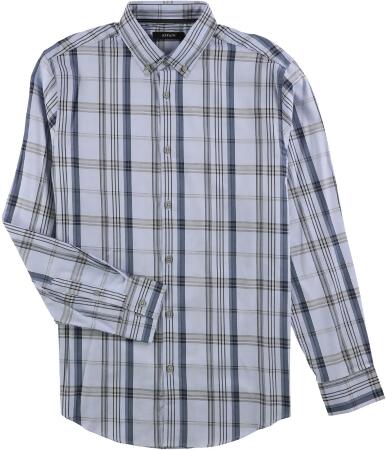Alfani Mens Windsor Plaid Button Up Shirt - M