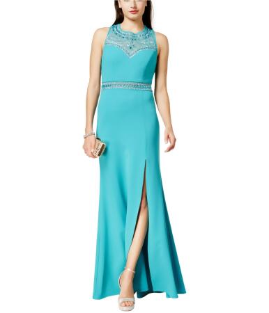 B. Darlin Womens Rhinestone Gown Dress - 1/2