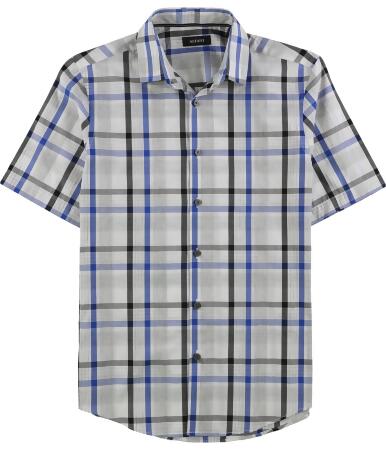 Alfani Mens Plaid Plaid And Plaid Button Up Shirt - S