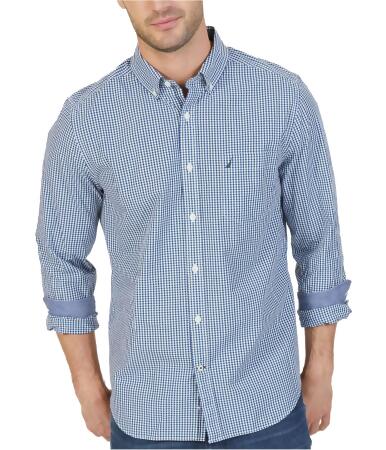 Nautica Mens Mini Tattersall Button Up Shirt - S