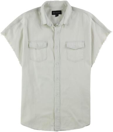 I-n-c Mens Raw Edges Button Up Shirt - XL