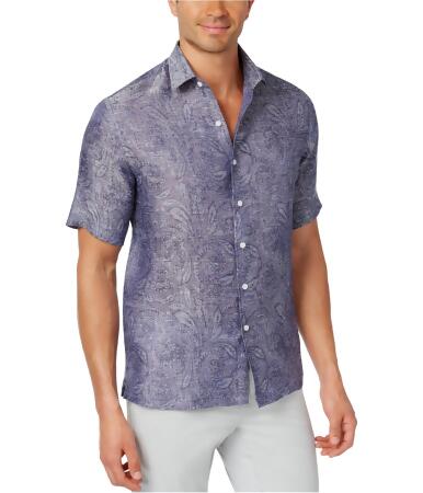 Tasso Elba Mens Paisley Button Up Shirt - M