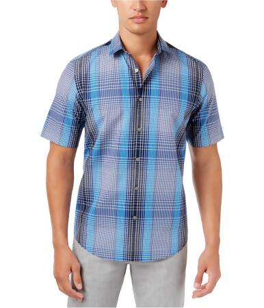Alfani Mens Plaid Button Up Shirt - L