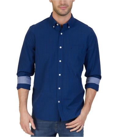 Nautica Mens Gingham Button Up Shirt - S