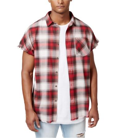 Jaywalker Mens Raw Edge Button Up Shirt - L