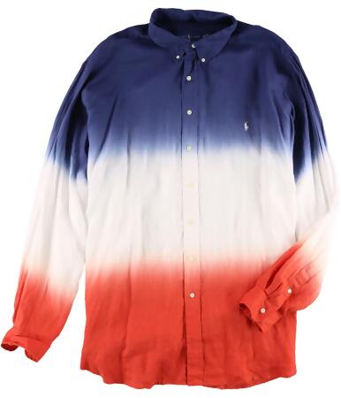 Ralph Lauren Mens Big Tall Classic Ombre Button Up Shirt - XLT