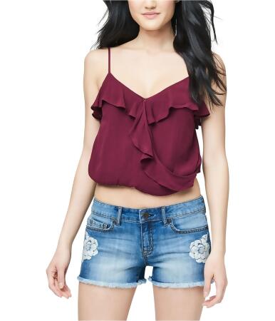 Aeropostale Womens Crop Ruffle Pullover Blouse - M