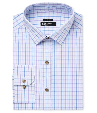 Bar Iii Mens Windowpane Button Up Dress Shirt - 15-15 1/2