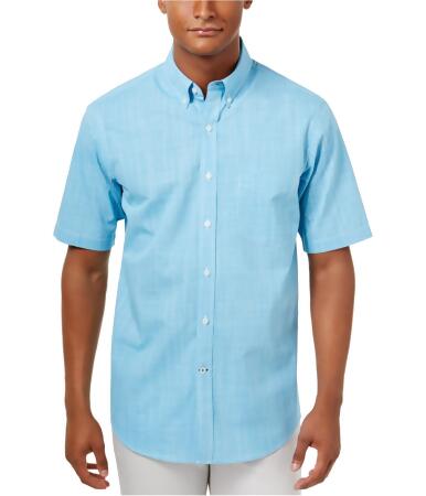 Club Room Mens Mirco-Check Button Up Shirt - L