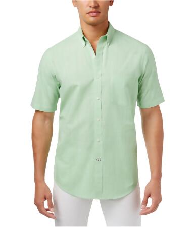 Club Room Mens Mirco-Check Button Up Shirt - S