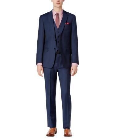 Calvin Klein Mens Tonal Windowpane Two Button Suit - 40