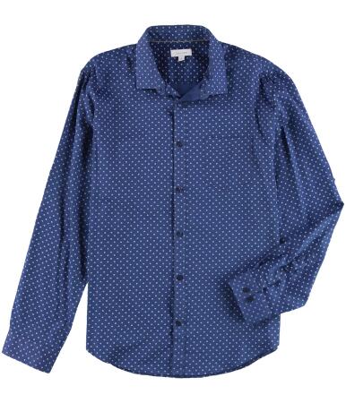 Calvin Klein Mens Sateen Print Button Up Shirt - L