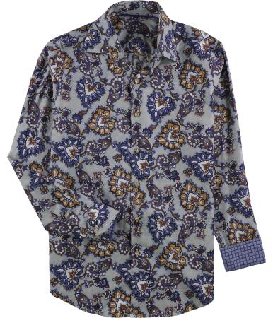 Tasso Elba Mens Priori Paisley Button Up Shirt - L