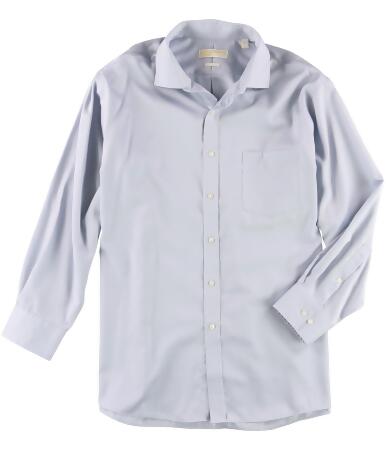 Michael Kors Mens Non-Iron Solid Button Up Dress Shirt - 17 1/2