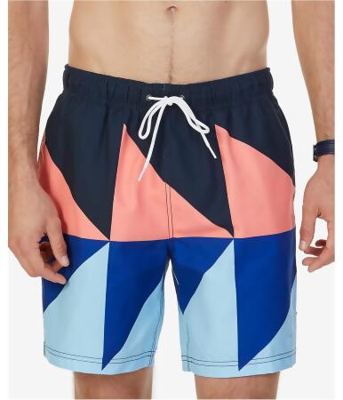 Nautica Mens Triangular Colorblock Swim Bottom Trunks - XL