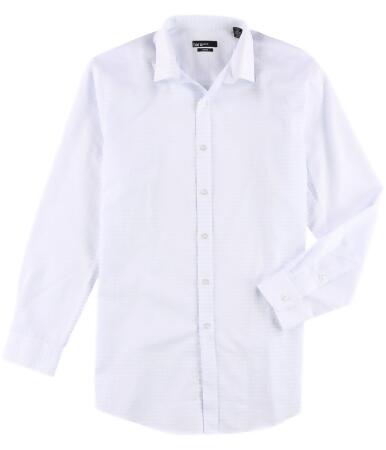 Bar Iii Mens Slim Check Button Up Dress Shirt - 15