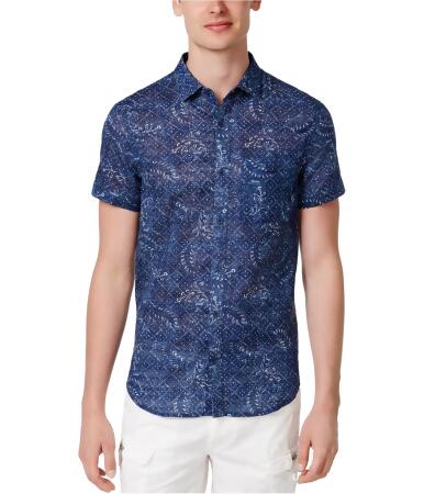 Armani Mens Floral Button Up Shirt - 2XL