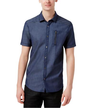 I-n-c Mens Top-Stitched Button Up Shirt - L
