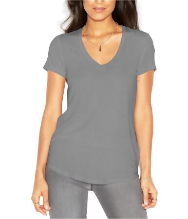 Rachel Roy Womens Solid V-Neck Basic T-Shirt - M