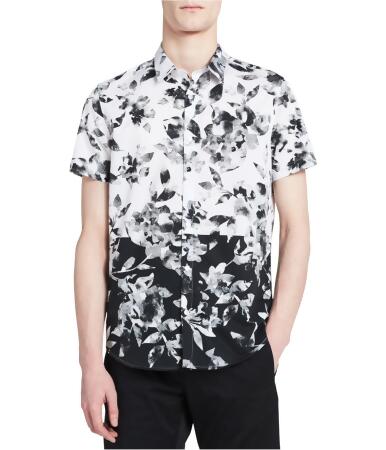Calvin Klein Mens Contrast Print Button Up Shirt - L