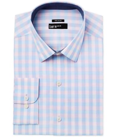 Bar Iii Mens Gingham Button Up Dress Shirt - 14-14 1/2