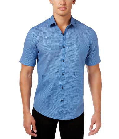 Alfani Mens Tonal Print Button Up Shirt - M