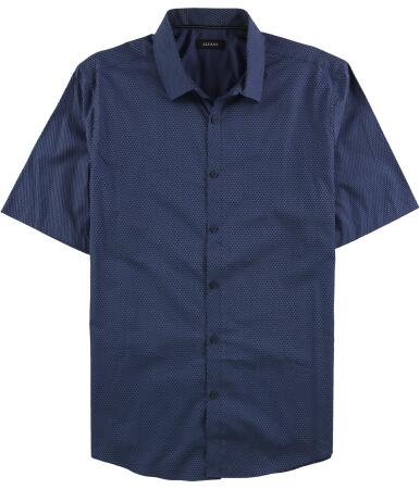 Alfani Mens Tonal Print Button Up Shirt - L