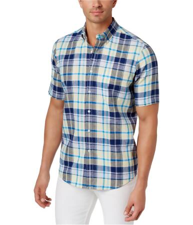 Club Room Mens Wade Plaid Button Up Shirt - S