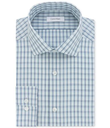 Calvin Klein Mens Slim Fit Spread Button Up Dress Shirt - 17