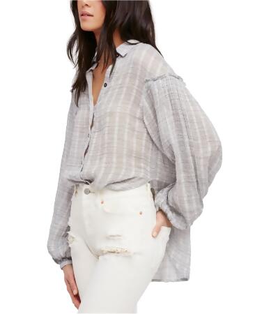 Free People Womens Headed To The Highlands Button Down Blouse - M